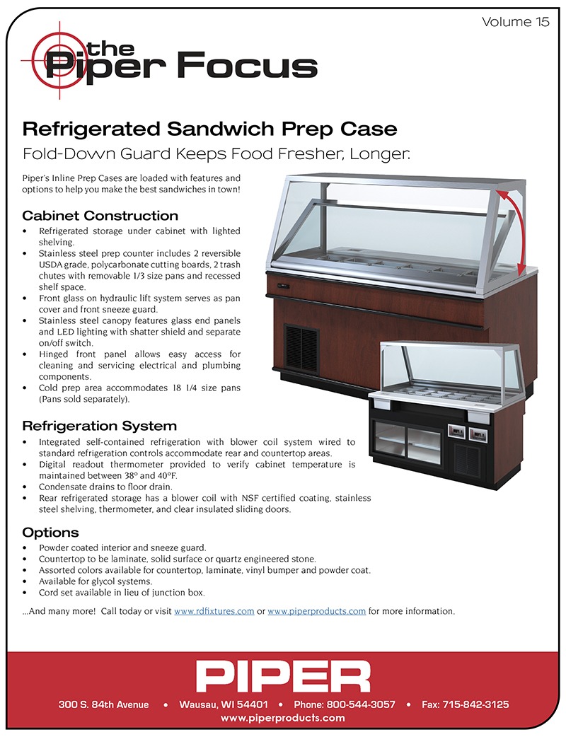 Piper Focus Volume 15 - Refrigerated Sandwich Prep Case