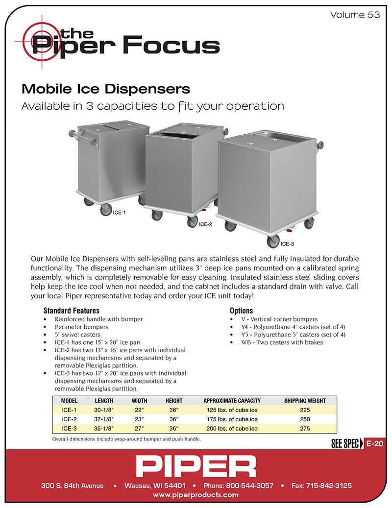 Piper Focus Volume 53 - Mobile Ice Dispensers