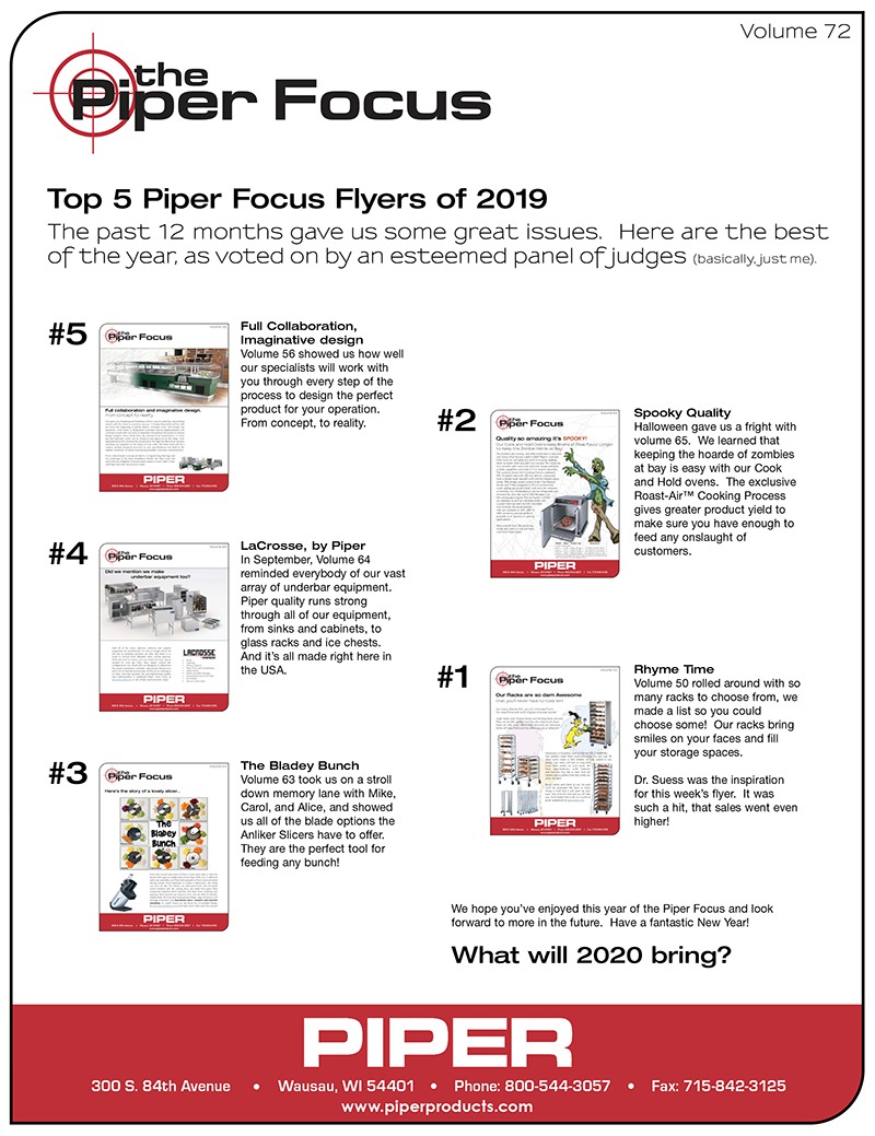 Piper Focus Volume 72 - Top 5 Focus Articles of 2019